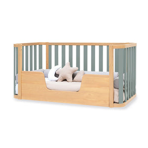 Minicuna-cuna-cama-escritorio (4en1) madera/verde · Crea Plus Tres