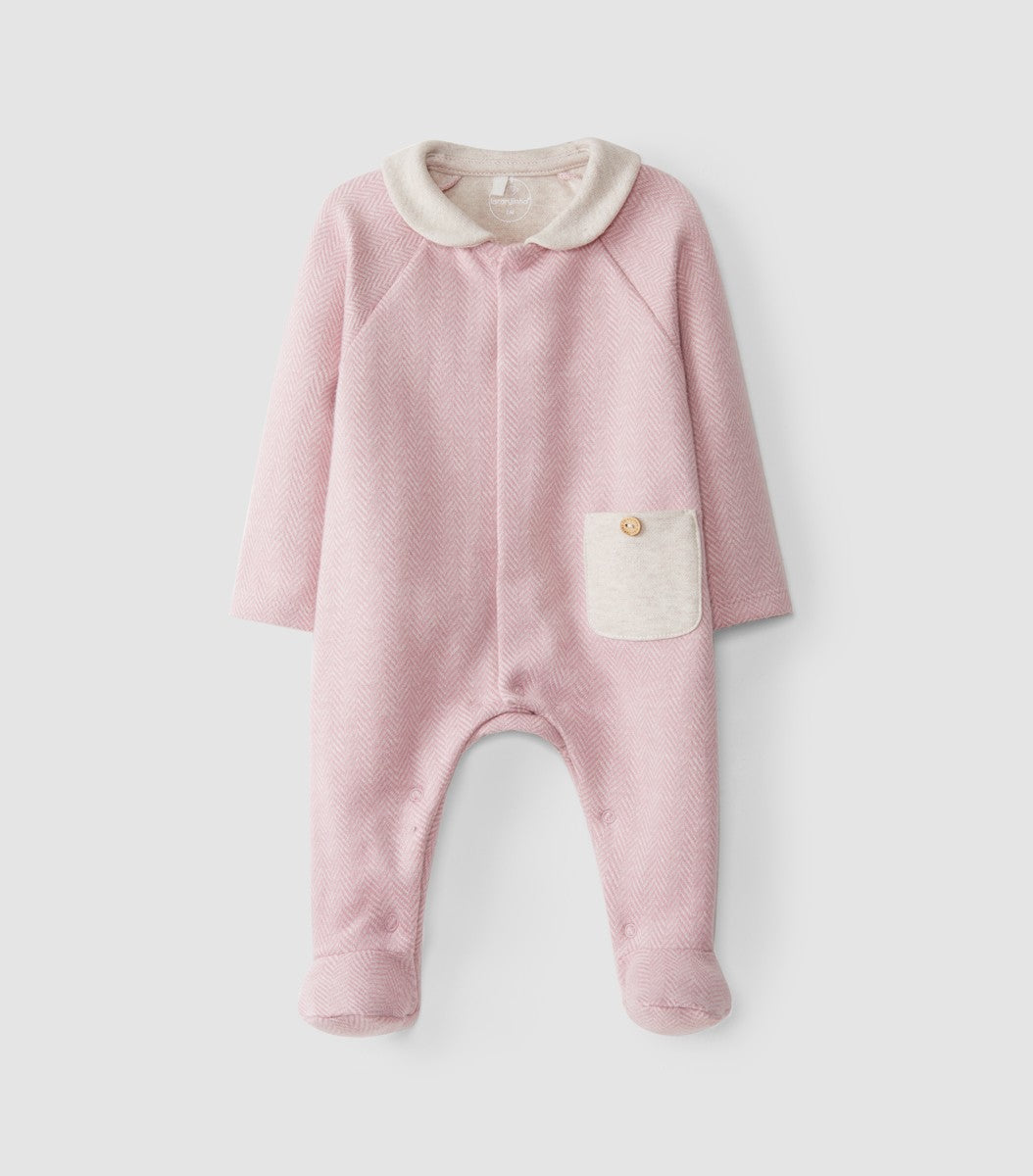 Pijama con Cuello Bebé y Bolsillo
