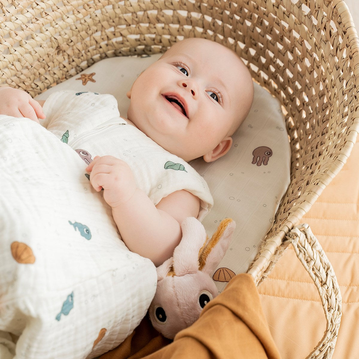 Saco de Dormir TOG 1.0 GOTS Amigos del Mar Beige 90 cm