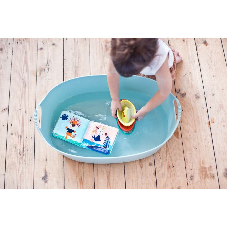 Little Bado Juguetes de bañera para bebés de 6 a 12 meses, tazas apilables  para niños pequeños, juguetes de baño para bebés, juguetes de playa, niños
